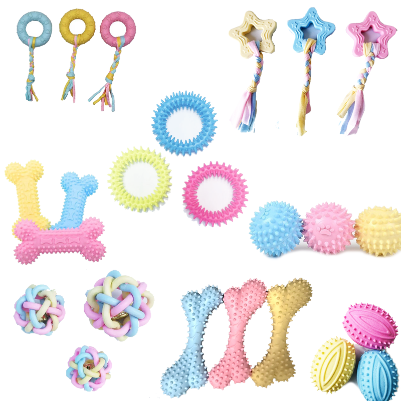 Dog TPR Chew Toy,Macaron Color Teething Stick,Durable Bite‑Resistant Dental Toy for Puppy & Adult Dog,Boredom Relief Interactive Toy