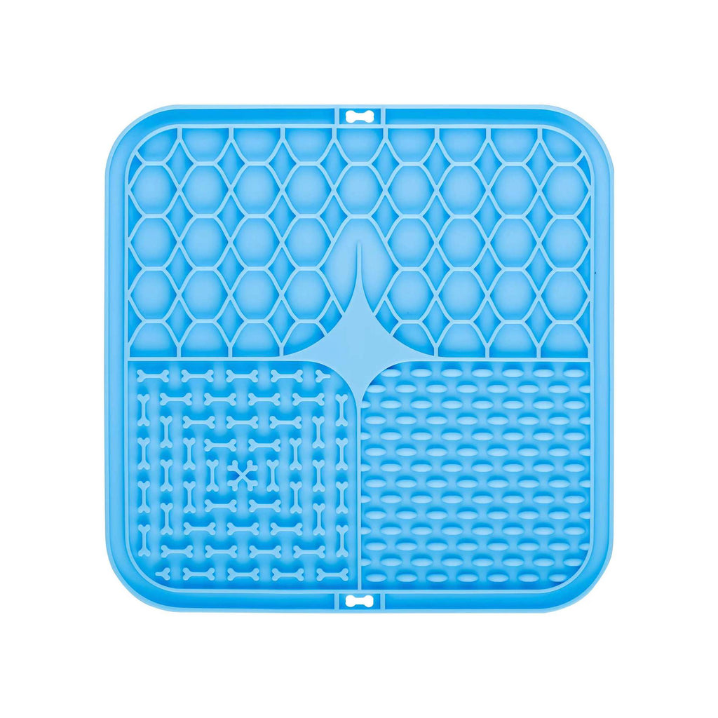 4 Grid Basic Square Silicone Pet Lick Mat Strong Suction Slow Feeder Pad for Dogs Cats