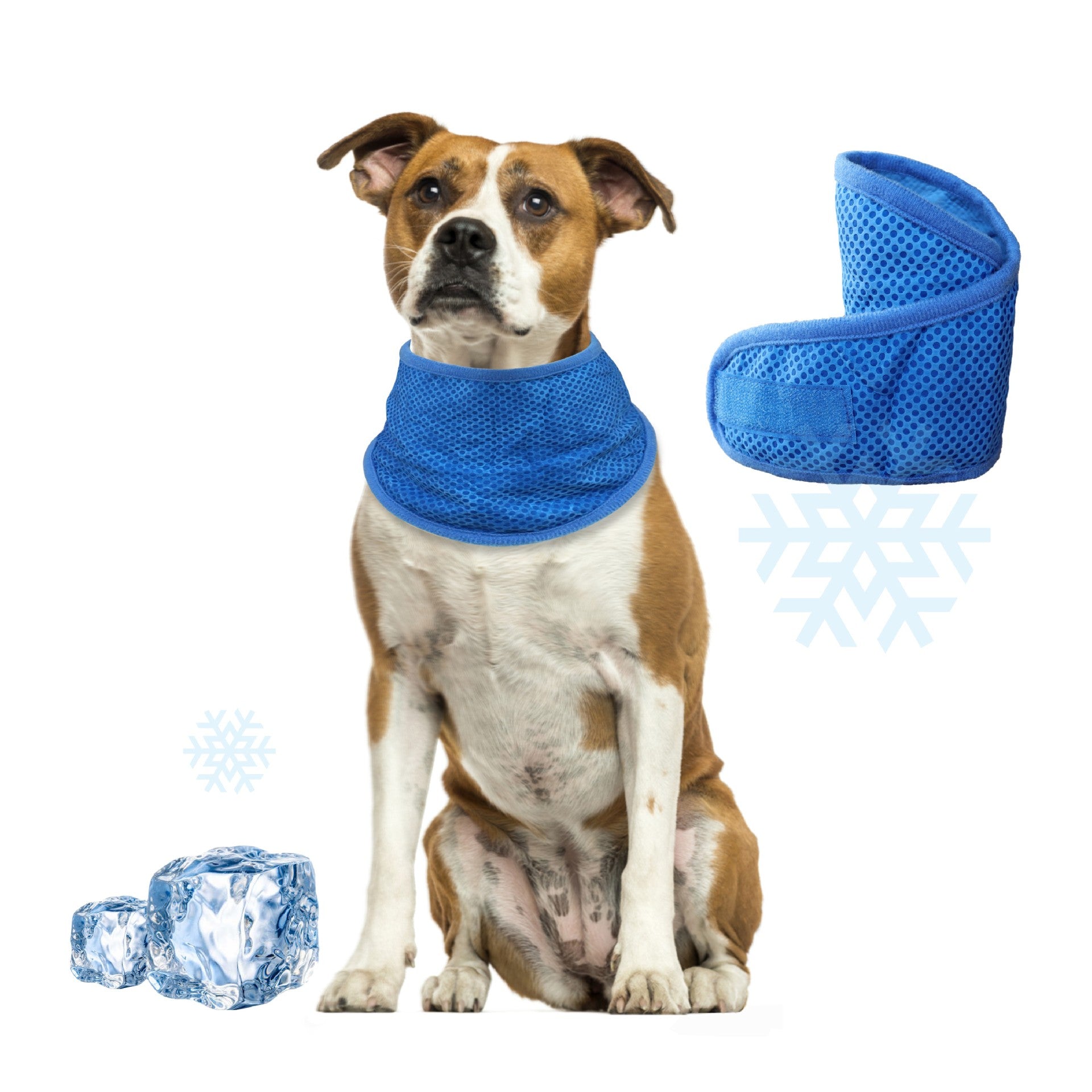 Adjustable Pet Cooling Neck Scarf, Reusable Evaporative Cool Wrap for Dogs & Cats, Velcro Fastener, Multi‑Purpose Neck or Head Wear, S/M/L Sizes