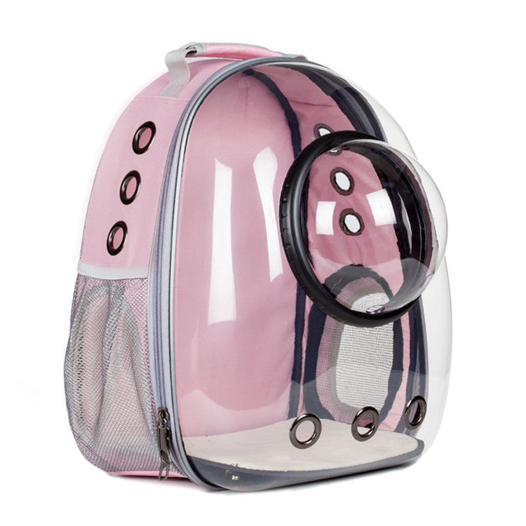 Cat Space Backpack Carrier, Semi‑Shaded Privacy Clear Pet Travel Backpack, Breathable Carrier for Small Cats & Puppies Under 6kg