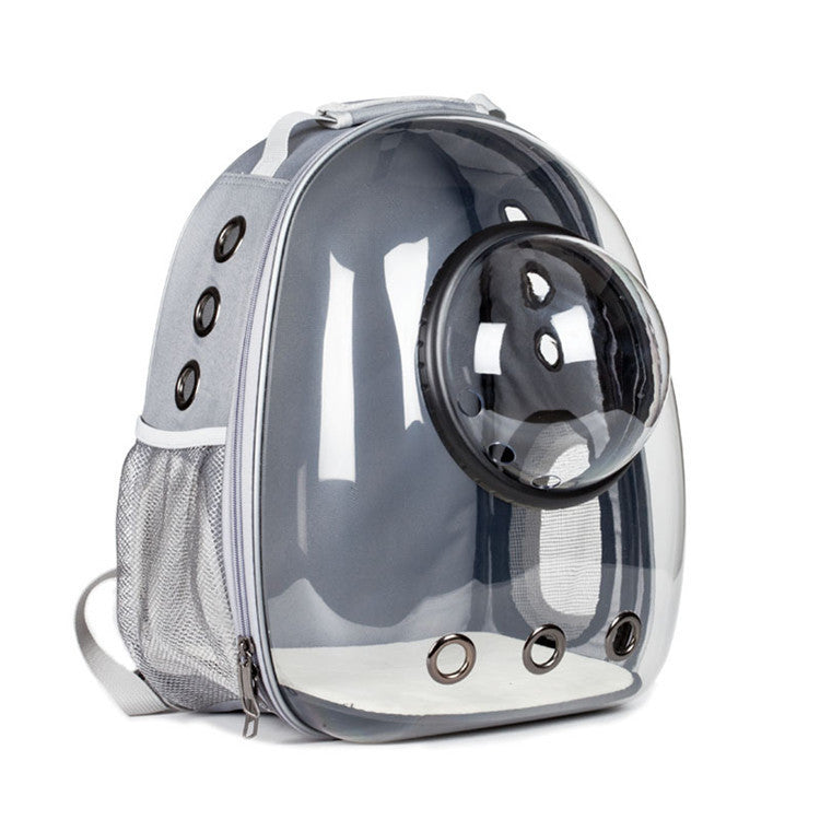 Cat Space Backpack Carrier, Semi‑Shaded Privacy Clear Pet Travel Backpack, Breathable Carrier for Small Cats & Puppies Under 6kg