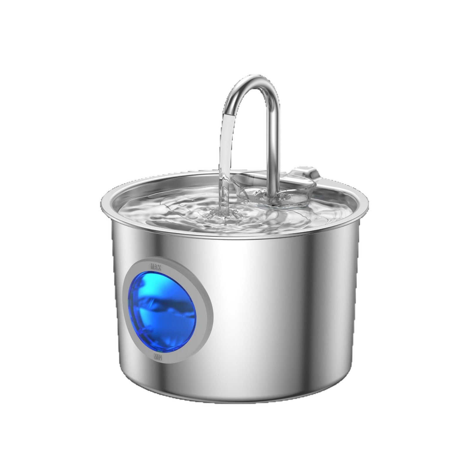 2L Pet Water Fountain, 304 Stainless Steel Automatic Water Dispenser for Cats & Dogs, Quiet Circulating Water Fountain with Bonus Filter Replacements 