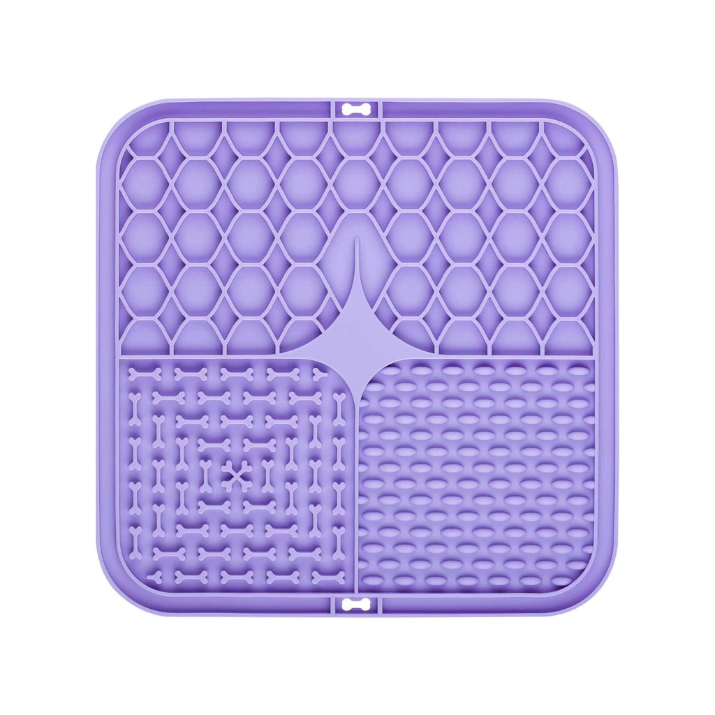 4 Grid Basic Square Silicone Pet Lick Mat Strong Suction Slow Feeder Pad for Dogs Cats