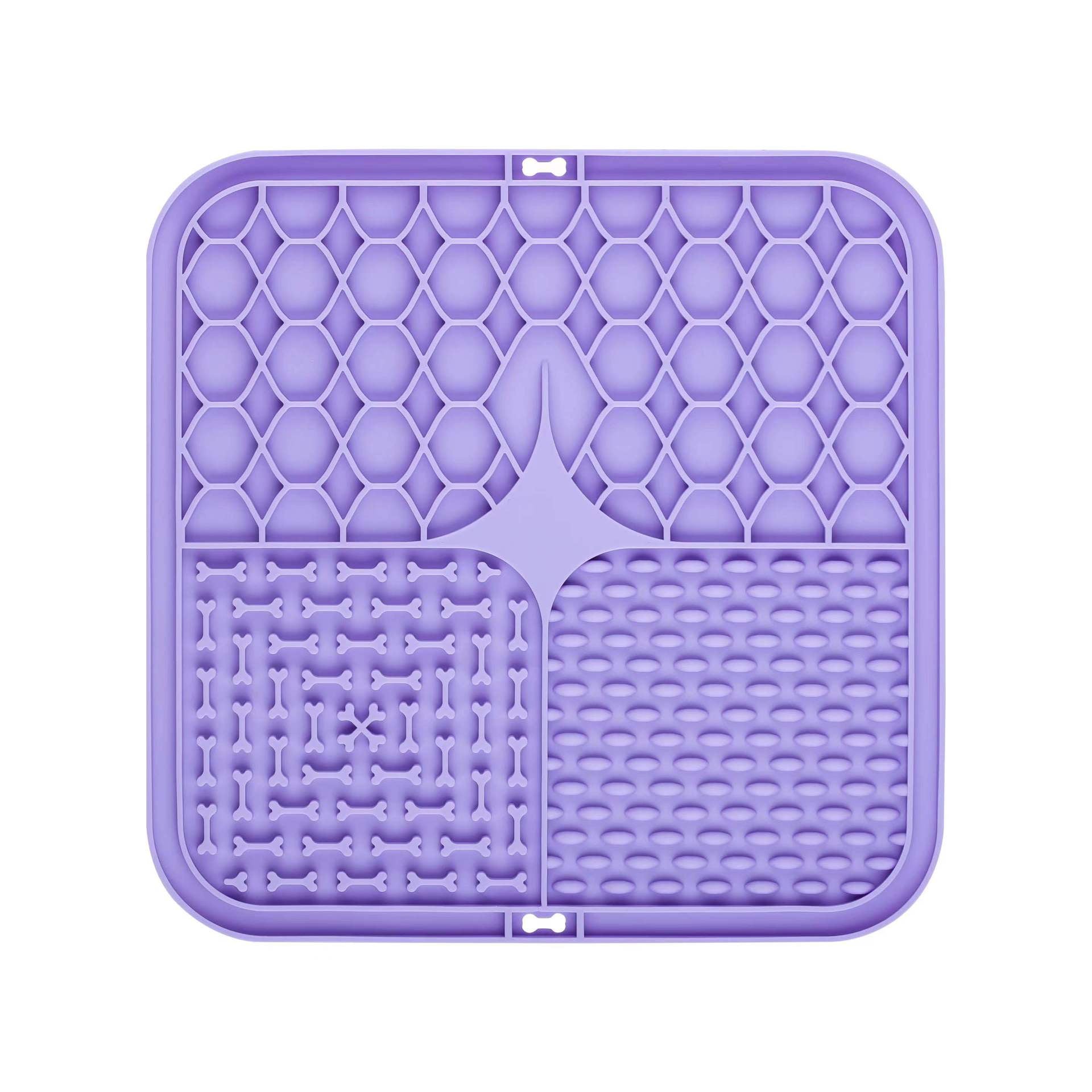 4 Grid Basic Square Silicone Pet Lick Mat Strong Suction Slow Feeder Pad for Dogs Cats