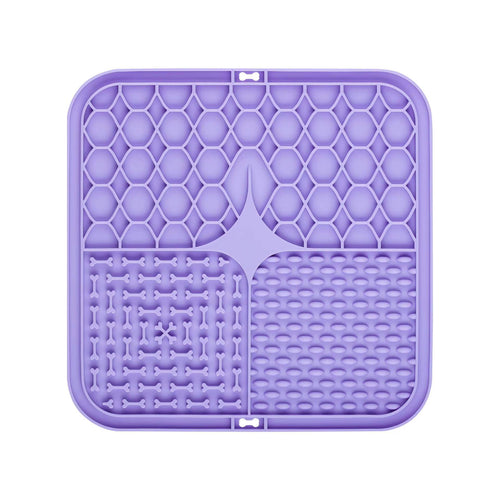 4 Grid Basic Square Silicone Pet Lick Mat Strong Suction Slow Feeder Pad for Dogs Cats
