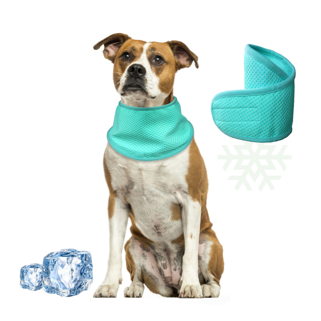 Adjustable Pet Cooling Neck Scarf, Reusable Evaporative Cool Wrap for Dogs & Cats, Velcro Fastener, Multi‑Purpose Neck or Head Wear, S/M/L Sizes