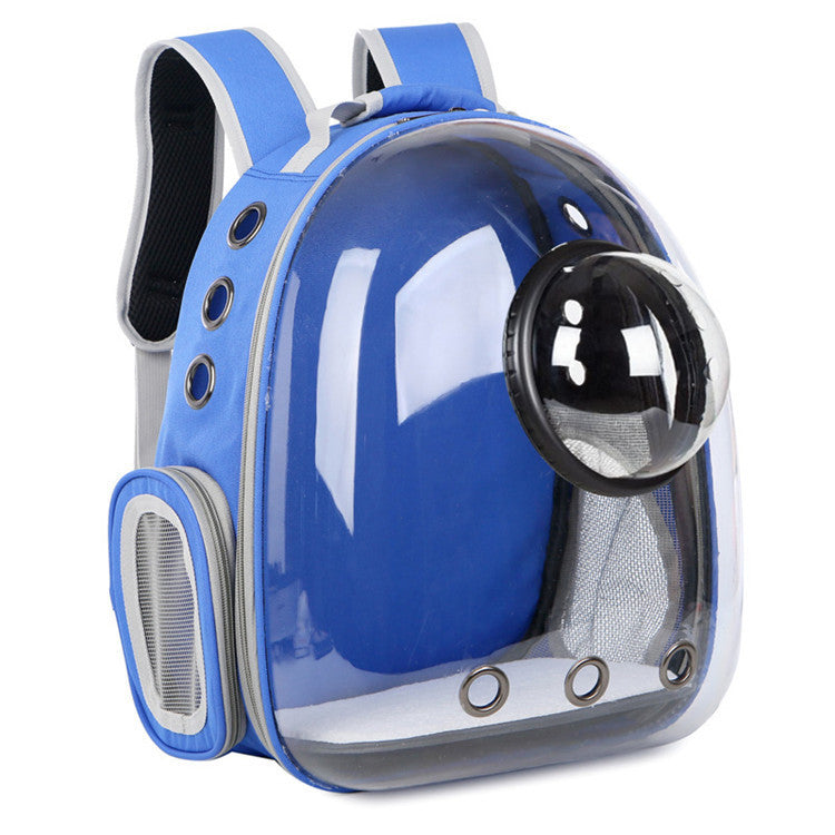 Cat Space Backpack Carrier, Semi‑Shaded Privacy Clear Pet Travel Backpack, Breathable Carrier for Small Cats & Puppies Under 6kg