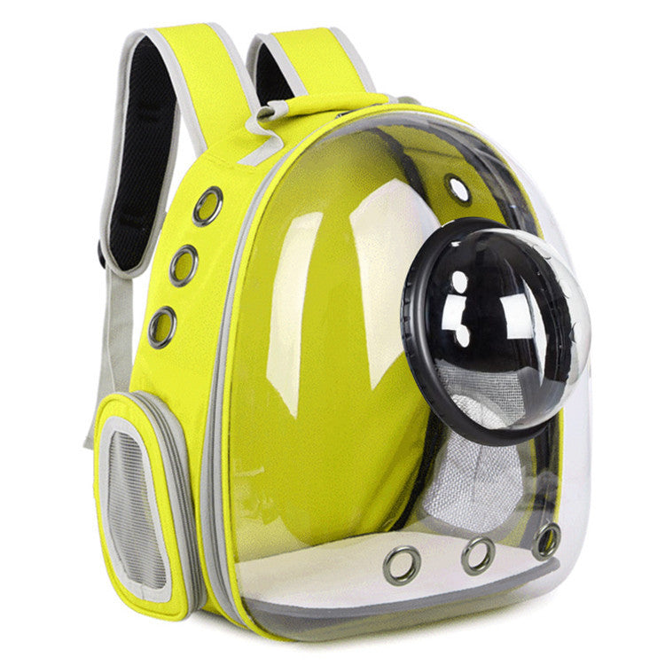 Cat Space Backpack Carrier, Semi‑Shaded Privacy Clear Pet Travel Backpack, Breathable Carrier for Small Cats & Puppies Under 6kg