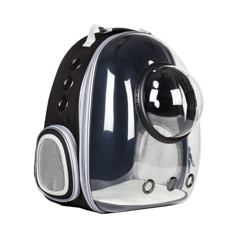 Cat Space Backpack Carrier, Semi‑Shaded Privacy Clear Pet Travel Backpack, Breathable Carrier for Small Cats & Puppies Under 6kg