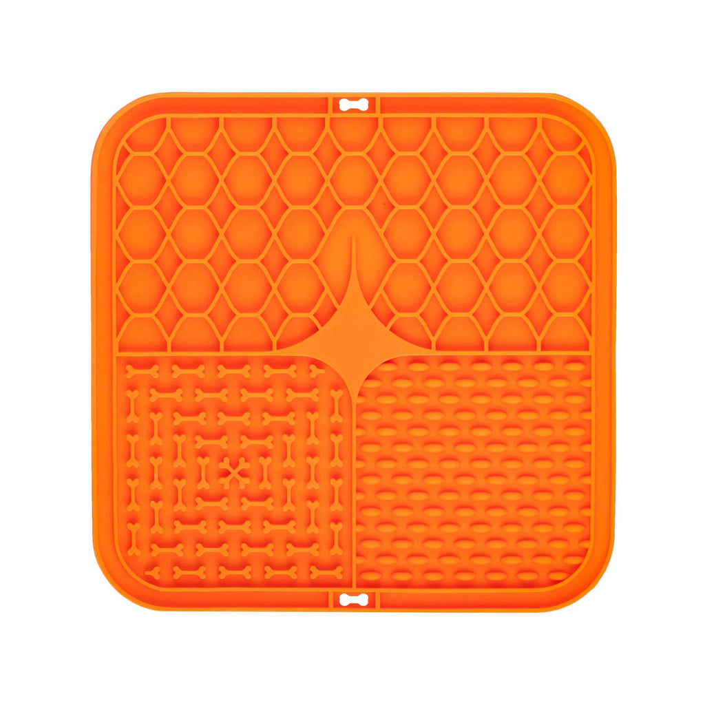 4 Grid Basic Square Silicone Pet Lick Mat Strong Suction Slow Feeder Pad for Dogs Cats