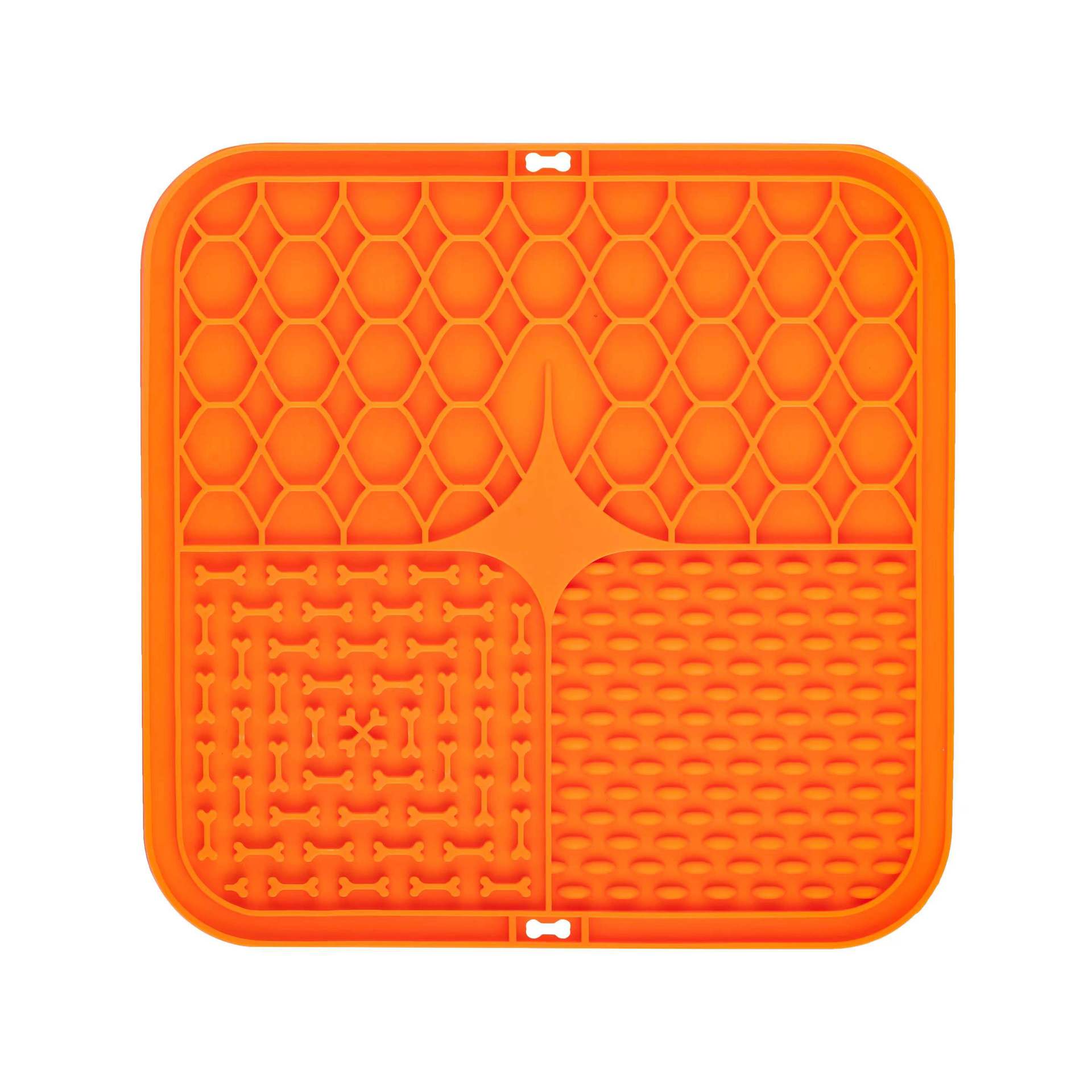 4 Grid Basic Square Silicone Pet Lick Mat Strong Suction Slow Feeder Pad for Dogs Cats