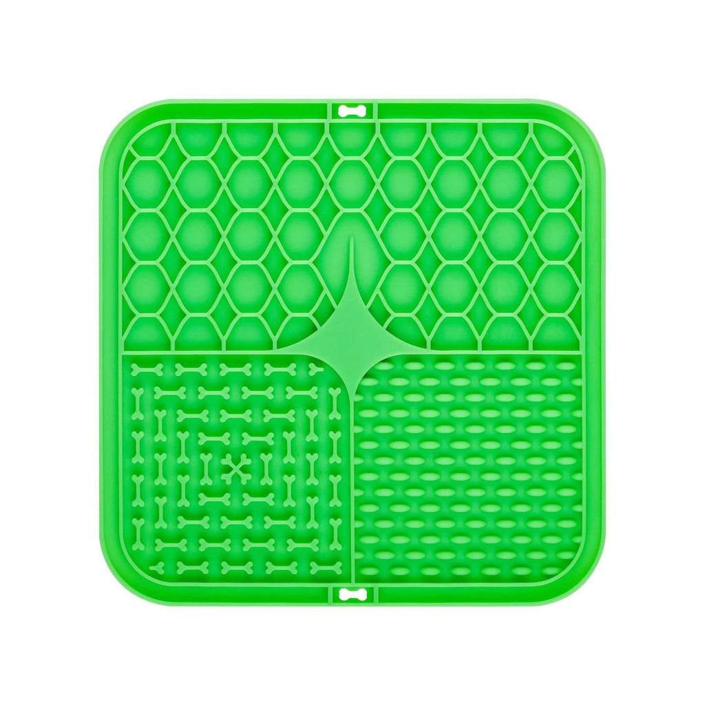 4 Grid Basic Square Silicone Pet Lick Mat Strong Suction Slow Feeder Pad for Dogs Cats