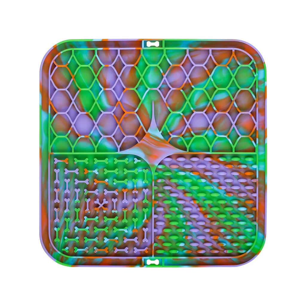 4 Grid Basic Square Silicone Pet Lick Mat Strong Suction Slow Feeder Pad for Dogs Cats